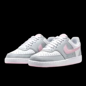 Nike Court Vision Low Womens Size 7 White Grey Pink